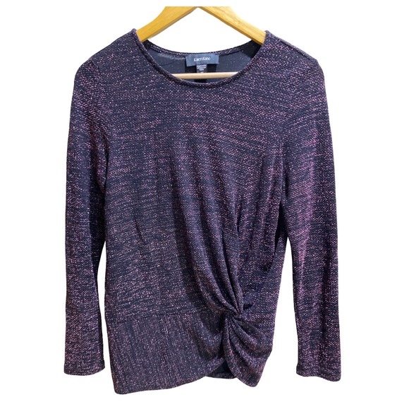 Karen Kane Tops - Karen Kane Black Pink Metallic‎ Shimmer Blouse Medium Stretch Evening Top USA